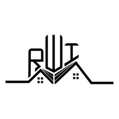 RWI Real State logo design, RWI simple and modern logo. RWI luxurious alphabet design