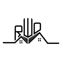 RWO Real State logo design, RWO simple and modern logo. RWO luxurious alphabet design