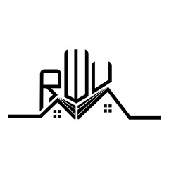 RWU Real State logo design, RWU simple and modern logo. RWU luxurious alphabet design
