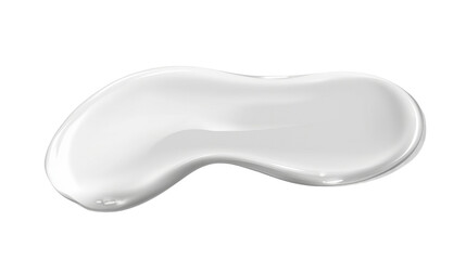 Spilled water drop with clear splash and reflective liquid texture isolated on white background