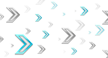 Grey metallic and blue glossy arrows abstract tech geometric background. Vector graphic design