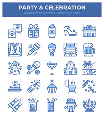 Party & Celebration Icons. 25 Delightful Line Art Graphics