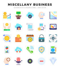 Set of Miscellany Business Icons Flat icons collection.