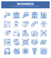 Collection of 25 Business Icons. Marketing. Finance. and Management