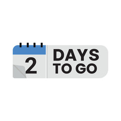 2 Days To Go Countdown Badge Vector