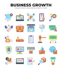 Business Growth. 25 Essential Icons for Success