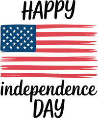 Happy independence day american flag illustration design for july fourth celebration event