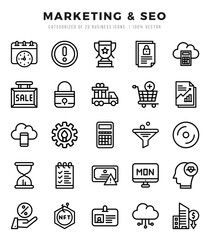 Marketing & SEO web icons in Lineal style.