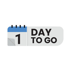 1 Day To Go Countdown Sticker Badge
