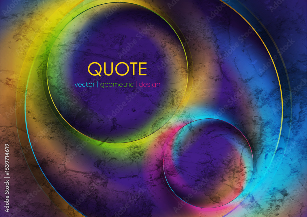 Aufkleber multicolored neon glossy liquid circles geometric grunge abstract background. vector design