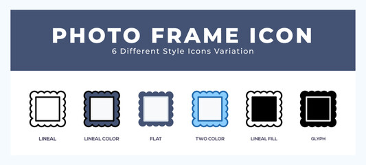 Photo frame icon vector illustration. trendy styles