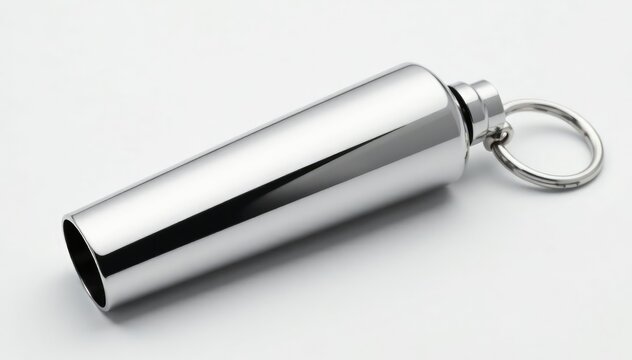 Sleek silver whistle, chrome finish, isolated , silver, tool, referee