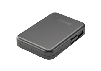 Sleek Gray External Hard Drive Data Storage Solution isolated on transparent baackground