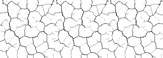 Realistic Cracked Ground Texture for Earthquake or Drought Concepts. Grunge Earth BG, Distressed Soil Background, Natural Disaster Element, Broken Surface Design. Vector Illustration.