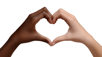 Two hands forming a heart shape unity diversity love