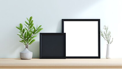 Frame Mockup. Living Room Poster on Wall. Interior Wall Art Mockup with Cozy Home Background