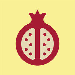 Bright pomegranate icon for superfruit, nutrition, and recipe illustrations.