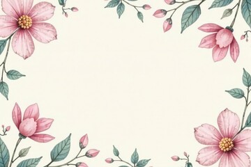 Subtle pastel floral motif, delicate repeating design for serene social media profile, gentle, summer
