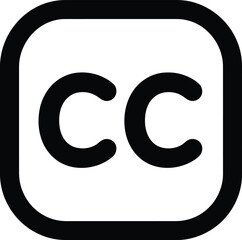 Closed Caption Symbol Icon | Accessibility Sign for Subtitles and Captions