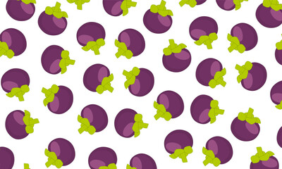 Mangosteen pattern vector illustration background. seamless pattern Mangosteen. for display wallpaper, fabric, textile, cloth design, hand drawn