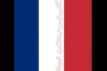 Naklejka premium French flag waving gracefully in the wind against a striking black background, creating a powerful and symbolic representation of national pride and identity