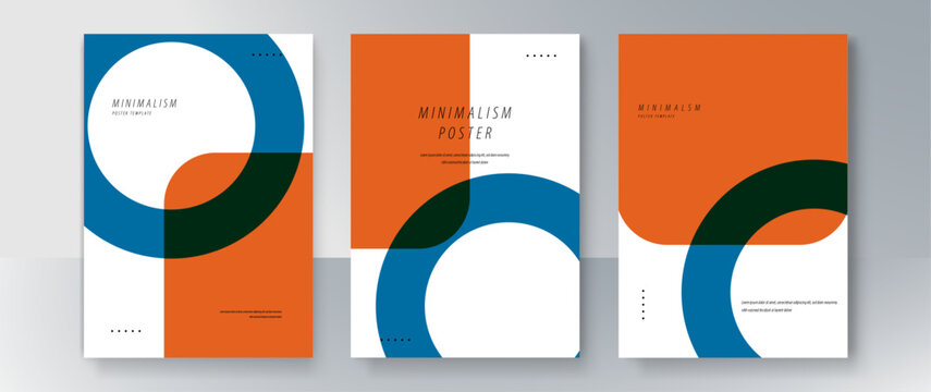 Liquid orange and blue shapes poster background Trendy abstract Futuristic design vector