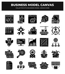 Business Model Canvas Icons: A Collection of 25 Essential Strategy Icons for Planning and Growth