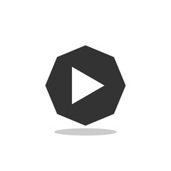 Play button icon with shadow