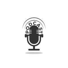 Podcast radio icon with shadow