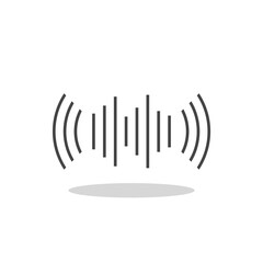 Sound wave illustration icon with shadow