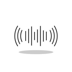 Sound wave illustration icon with shadow
