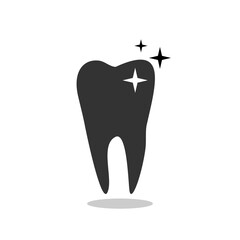 Shining tooth icon with shadow
