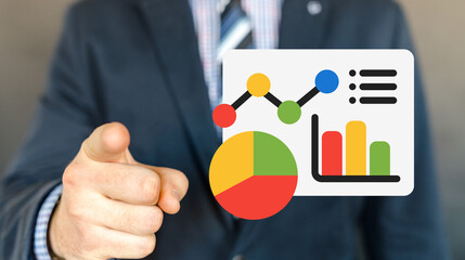 Business presentation with data analysis office setting infographic display professional environment close-up view strategic insights