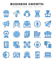 Business Growth Icons bundle. Two Color style Icons. Vector illustration.