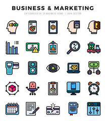 Business & Marketing icons set for website and mobile site and apps.