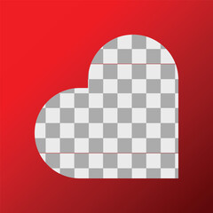 Transparent Heart on a Red Gradient Background