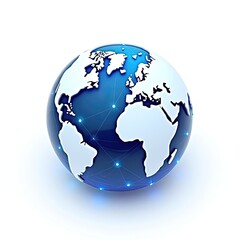 Naklejka premium Tech Global Network Connections Surrounding a Digital Earth Globe