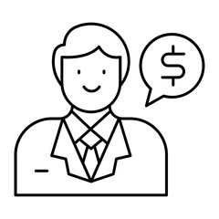 Financial Advisor Male outline icon