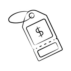 Get your hands on this hand drawn icon of price tag