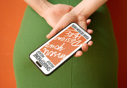 Smartphone Mockup Behind Person