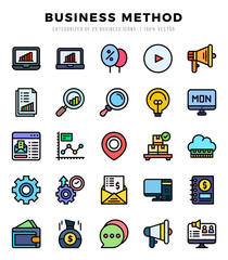 Business Method Icon Pack 25 Vector Symbols for Web Design.