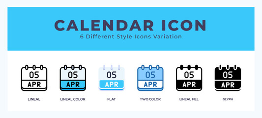 Calendar april icon vector for web. and mobile app