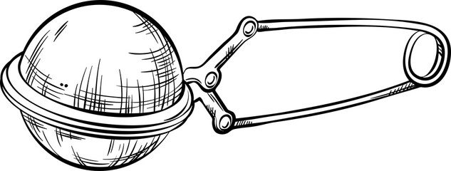 Tea Strainer  Isolated Outline Illustration