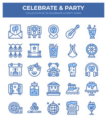 Celebrate & Party. Collection of 25 Party Icons