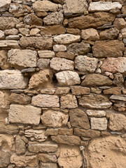 Natural rock brick wall background