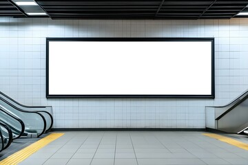 Blank Advertising Billboard at Airport Mockup Poster: High-Impact Transit Display for Global Brand Exposure