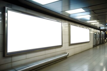 Blank Billboard in Metro Station Environment: High-Exposure Transit Display for Urban Brand Communication