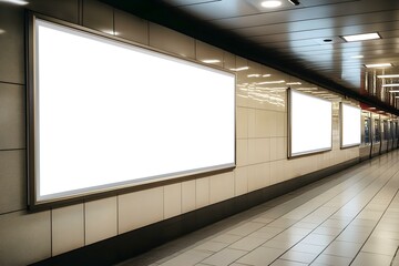 Blank Billboard in Metro Station Environment: High-Exposure Transit Display for Urban Brand Communication