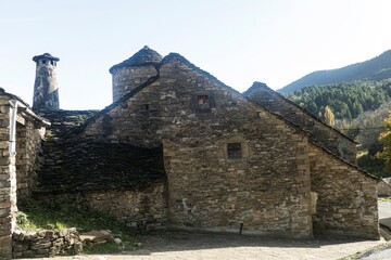 Traditional Stone Houses in Fanlo Overlooking Mountain Valleys