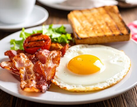 fried eggs and bacon